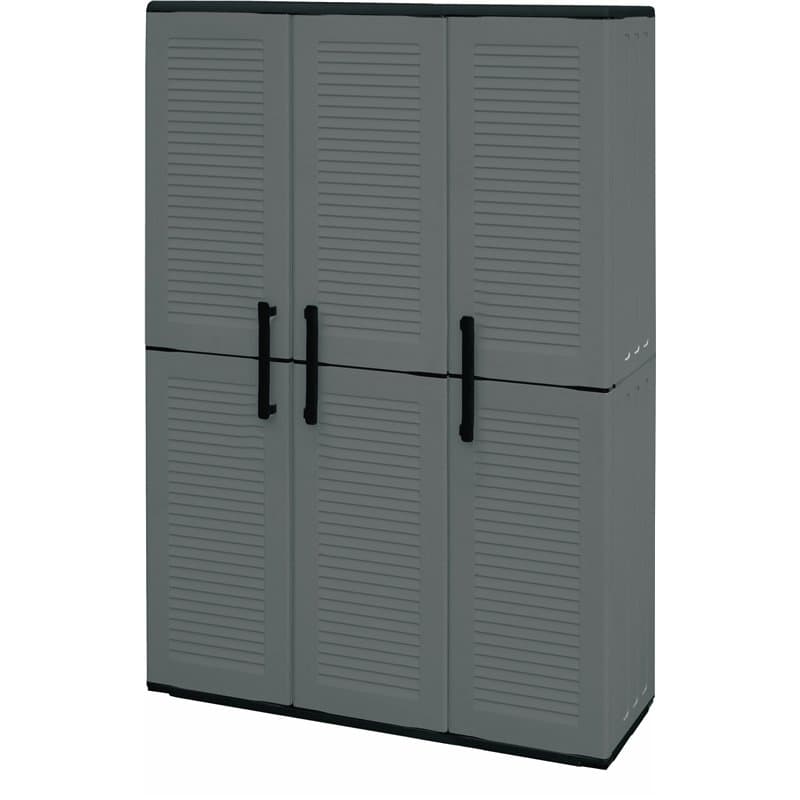 Art Plast Armoire extérieure ou intérieure, 3 portes et 3 niveaux en polypropylène ajustables, 100% fabriqués en Itala, 102x37h1
