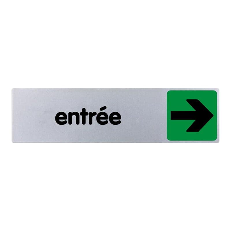 Plaquette de porte Entrée flèche droite - couleur 170x45mm - 4032870