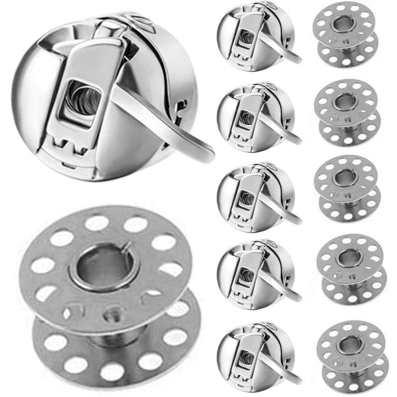 RUNCCI-YUN 6Pièces Boîtier de Canette Machine à Coudre Boîtier de Canette Acier Inoxydable 6 Pièces Bobines de Machine à Coudre