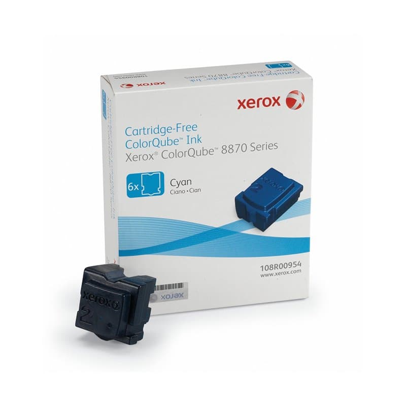 Xerox Encre Solide Cyan Colorqube 8870/8880 (6 Bâtons, 17 300 Pages) - 108R00954