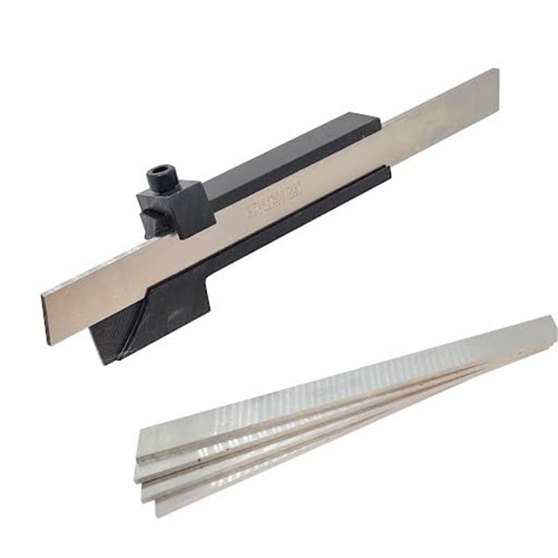 KATSU Mini Tour Outil de Séparation Porte-Coupe avec 5 Lames HSS 3x6x200mm pour CNC Fraisage Coupe Semi-Finition et Finition Usi