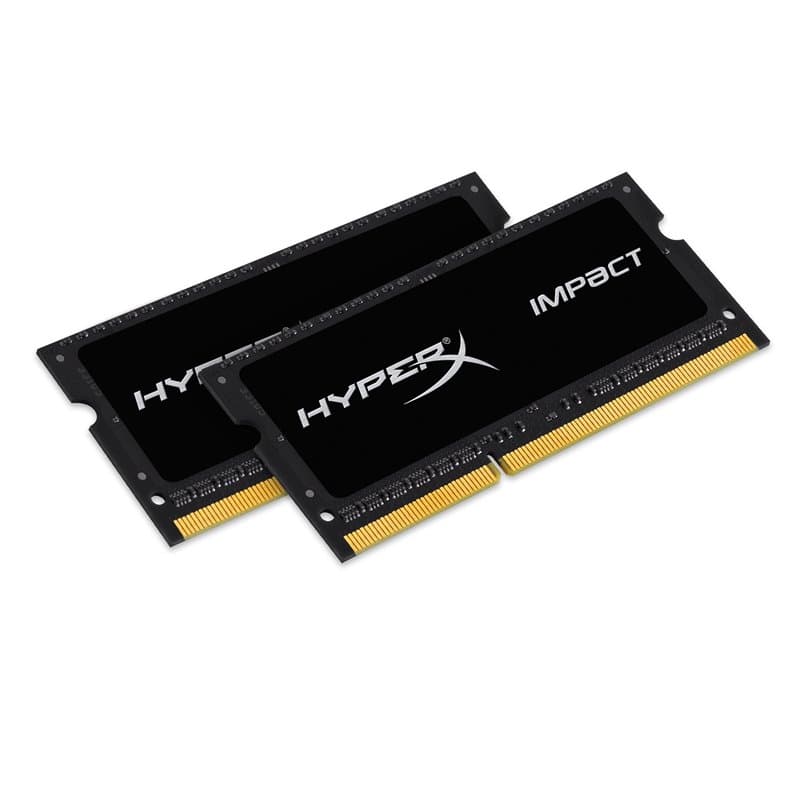 HyperX Impact HX316LS9IBK2/8 Mémoire 1600MHz DDR3L CL9 SODIMM 1.35V, 8Go Kit (2x4Go)