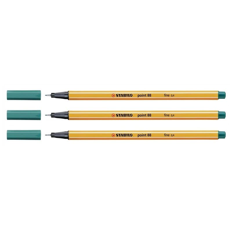 STABILO Lot de 3 Stylo-feutres point 88 tracé: 0,4 mm Turquoise