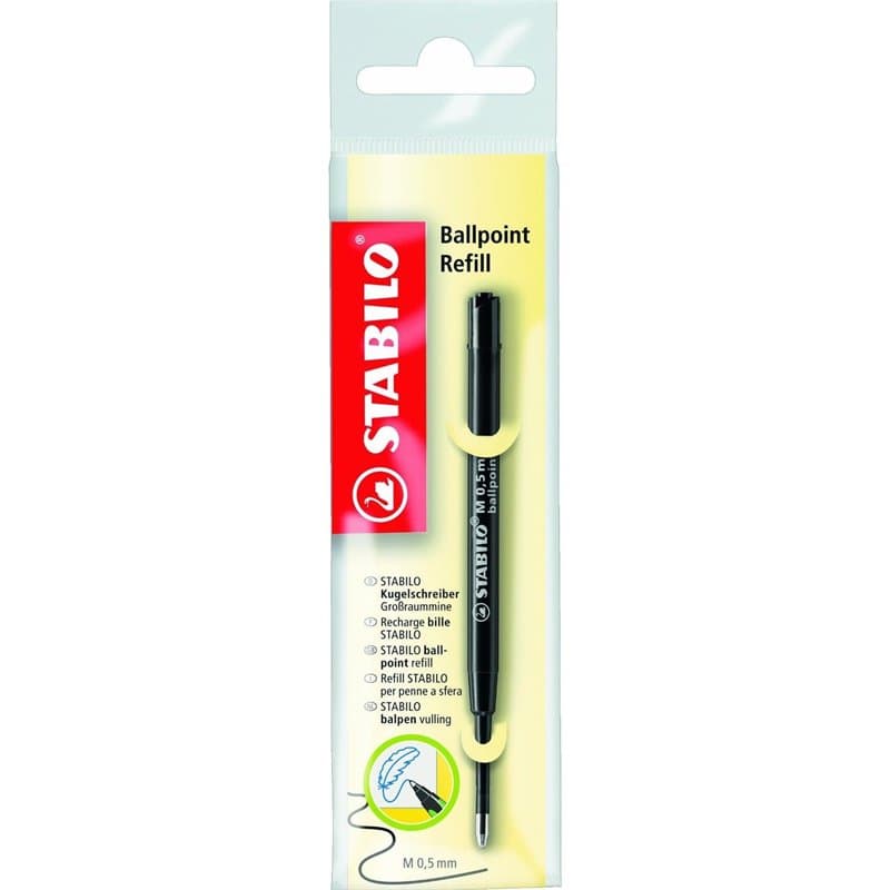 STABILO Lot de 3 mines de recharge pour stylo à bille COM4ball, EASYball, SMARTpen, noir