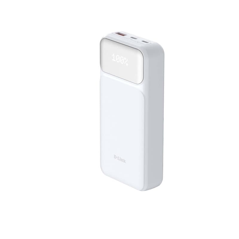 D-Link DPP‑201 Batterie Externe 20000 mAh – Charge Rapide USB‑C & USB‑A 65 W PD 3.0 & QC 3.0, Affichage LED, Charge 3 appareils,