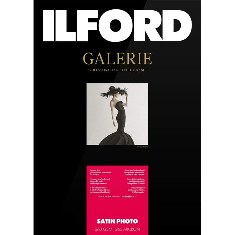 Ilford Galerie Lustre Satiné Feuilles de Papier Photographique, 260g, A3, 25 Feuilles