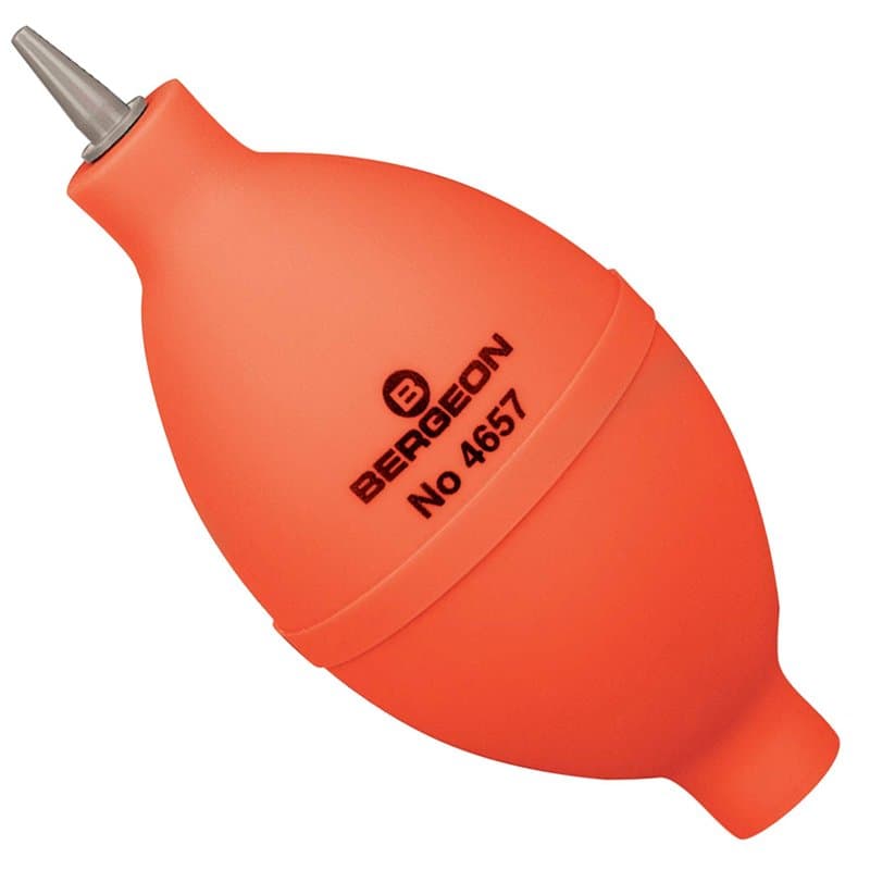 BERGEON 4657 - Souffleur à poussière - En forme d'olive - Avec pointe en plastique et valve d'aspiration au fond du souffleur -