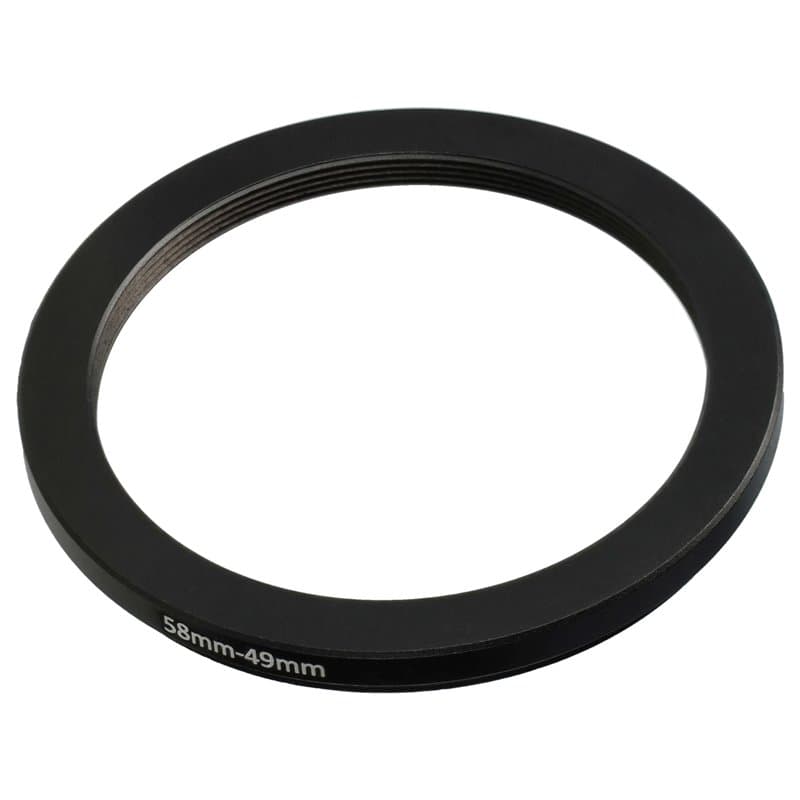 vhbw Bague d'adaptation de Filtre Step-Down de 58 mm vers 49 mm pour Objectif d'appareil Photo - Réducteur, métal, Noir