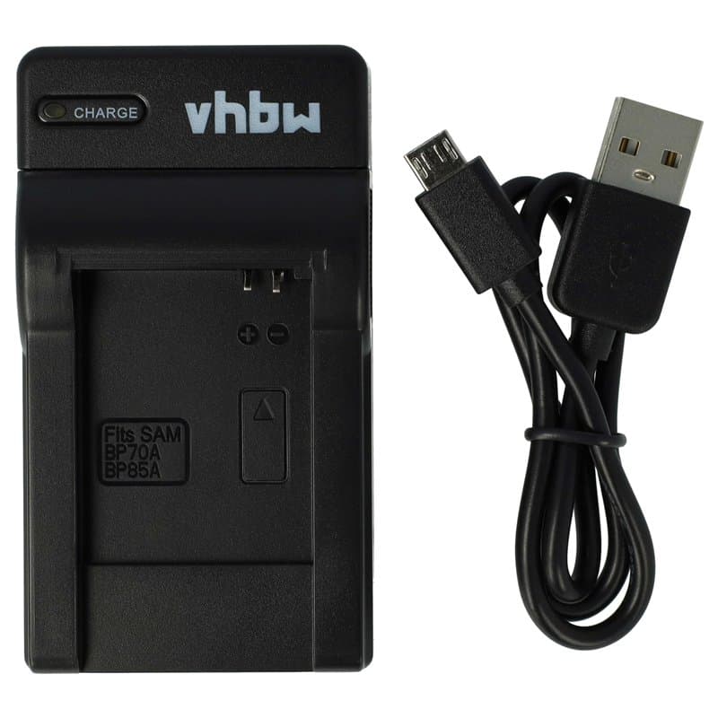 vhbw Chargeur USB de Batterie Compatible avec Samsung BP-70a, BP-85a, BP70a, BP85a, EA-BP70A Batterie Appareil Photo Digital, DS