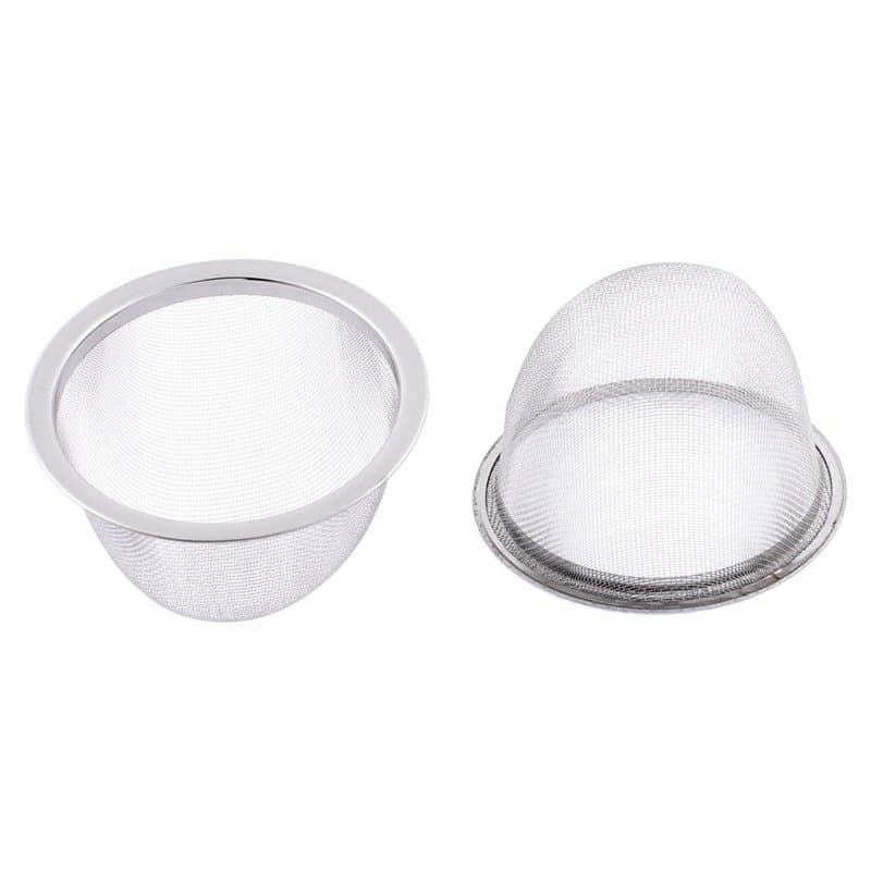 sourcing map 2pcs Filtre Théière Maille Thé Infuseur Filtre Tisane Crépine Filet Thé Panier Passoire épice 75mm diamètre en Acie