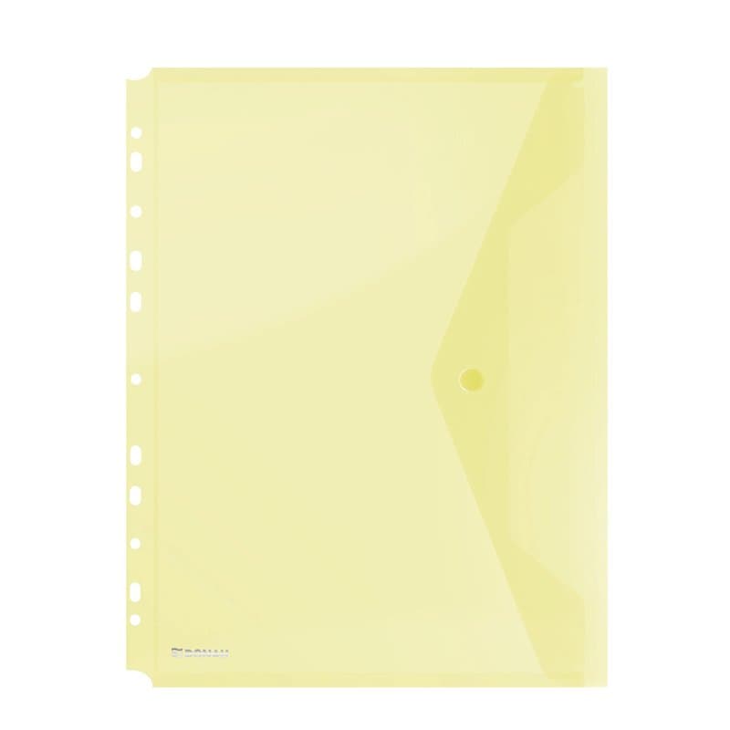 Danube 8540001pl-11 Porte-documents/Chemise avec bouton pression, PP, A4, 200μm avec marge, jaune