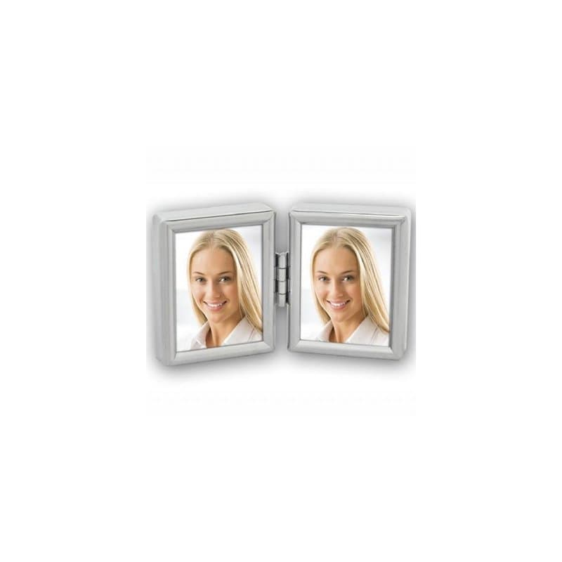 ZEP 8735DL Collection Cadre Photo Double pour 2 Photos Métal Plaqué Argent 3,5 x 4,5 cm