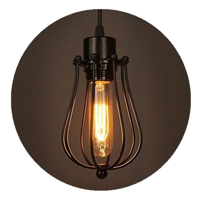 Chrasy E27 Rétro Metal Suspensions Luminaire Cage Vintage Plafonnier Luminaire Cage Lumière Eclairage de Plafond Lustre Pendante