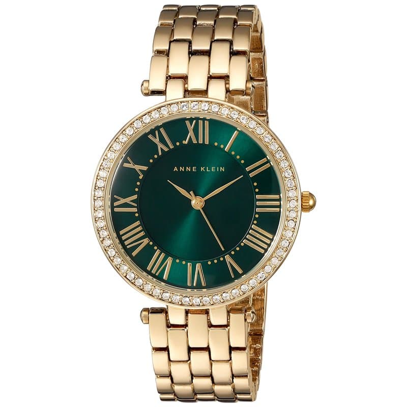 Anne Klein Montre-Bracelet de qualité supérieure pour Femme avec Cristaux dorés, AK/2230GNGB