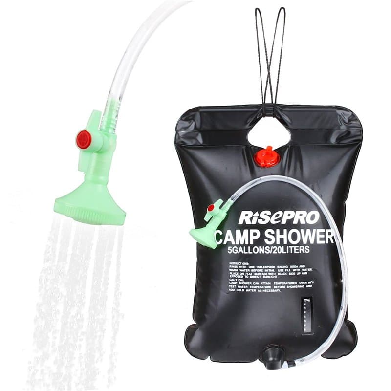 RISEPRO Sac de Douche Solaire, 20 litres, Camping, température 45 °C, randonnée, Escalade