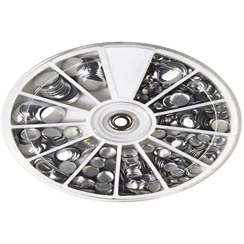 Rayher Hobby 38642606 Lot de 560 Rivets Hotfix Taille 3-10 mm, Argenté