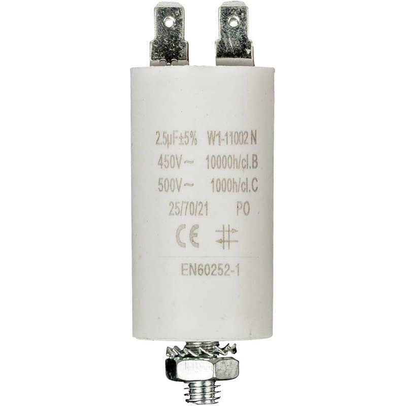 CONDENSATEUR POUR MOTEUR ELECTRIQUE 2.5 µF uF +/-5% 450V A COSSES NORME EN60252-1