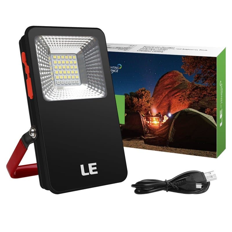 LE Projecteur LED 700 Lumen USB Rechargeable 10W, Portable, 5400mAh Fonction de Batterie Externe, 3 Modes, Etanche pour Extérieu