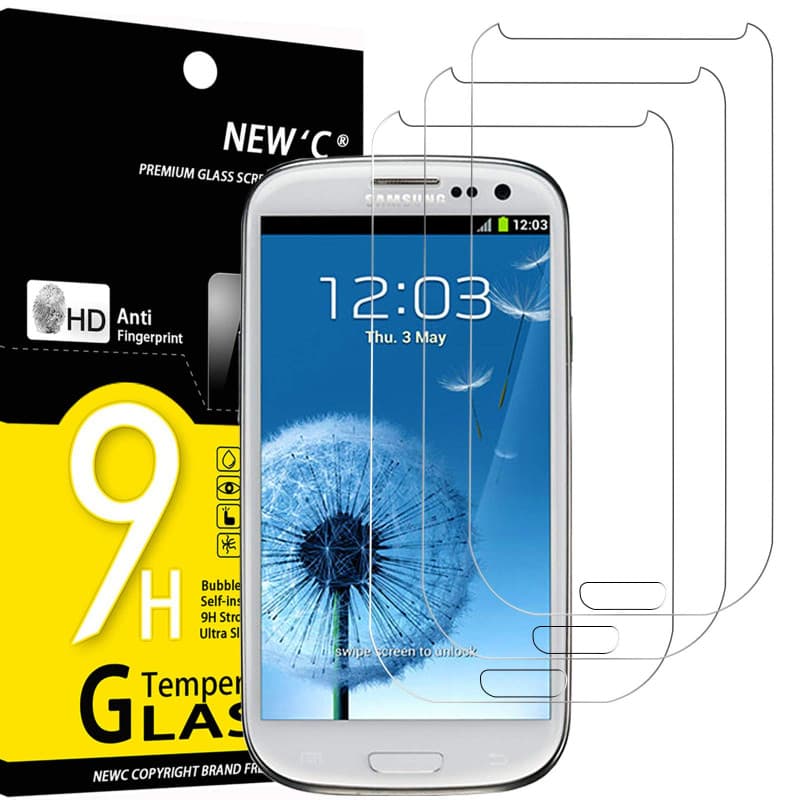 NEW'C Lot de 3, Verre Trempé Compatible avec Samsung Galaxy S3, Film Protection écran sans Bulles d'air Ultra Résistant (0,33mm
