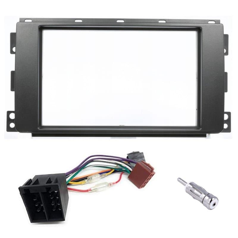 Sound-way Kit Montage Autoradio, Cadre Façade 2 DIN, Cable Adaptateur Connecteur ISO, Adaptateur Antenne, Compatible avec Smart
