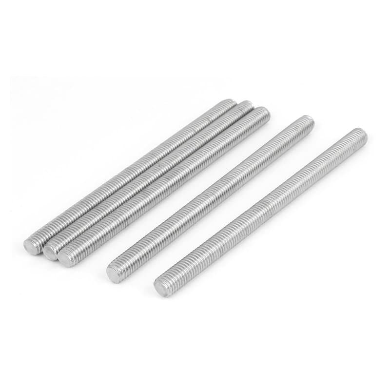 sourcing map Tige Filetée M10x150mm acier inoxydable 304 Main Droite Filétage complet fileté goujon tige 5PCS