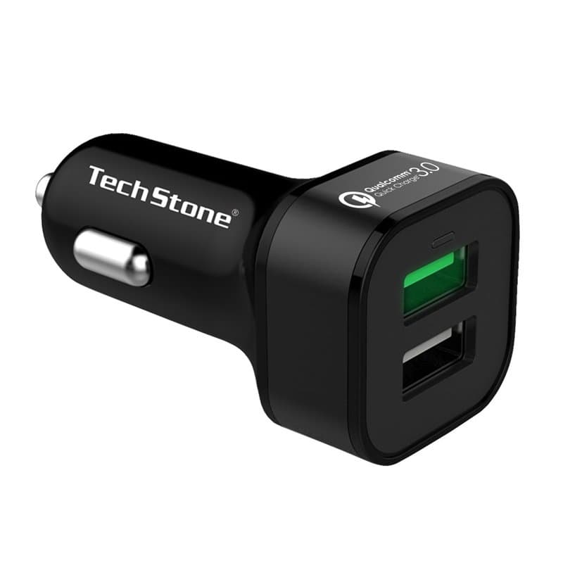TechStone Chargeur de Voiture Quick Charge 3.0 Double Port USB Adaptateur Portable 36W pour téléphone XS/Max/XR/X/8/7/6/Plus, Ga