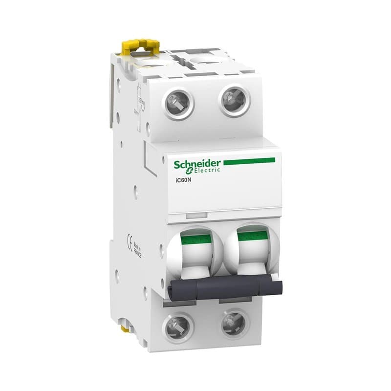 Schneider Electric A9F74220 IC60N Disjoncteur, Acti9, 2P, 20A, courbure C, 50/60 Hz, blanc