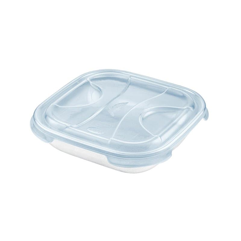 Tontarelli Boîte de conservation carrée 0,5 l Nuvola Bleu/transparent