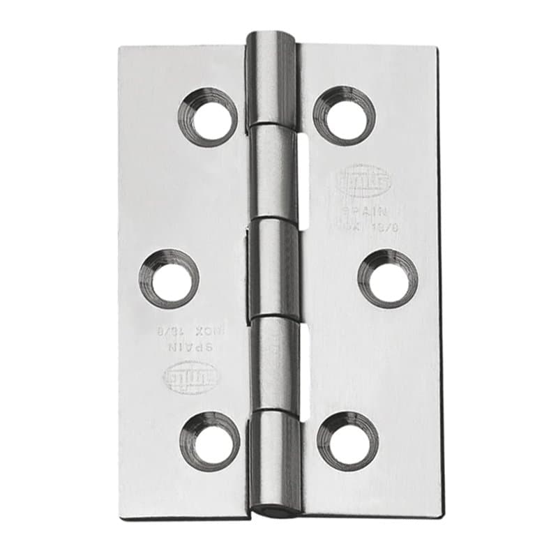 Amig - Lot de 2 charnières fixes sans bords | 60 x 50 mm | Modèle 2002 | Acier inoxydable 18/8 | Canto carré | Installation et u