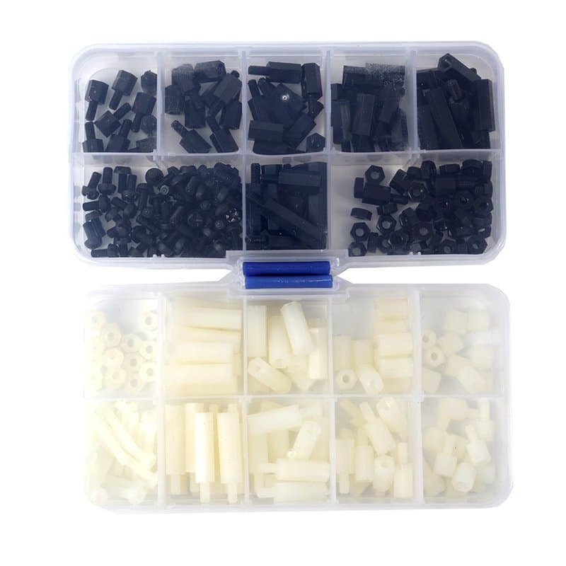 DIYI 300pcs M3 Nylon entretoises hexagonales vis écrou Stand-off Assortiment Kit Accessoires en plastique