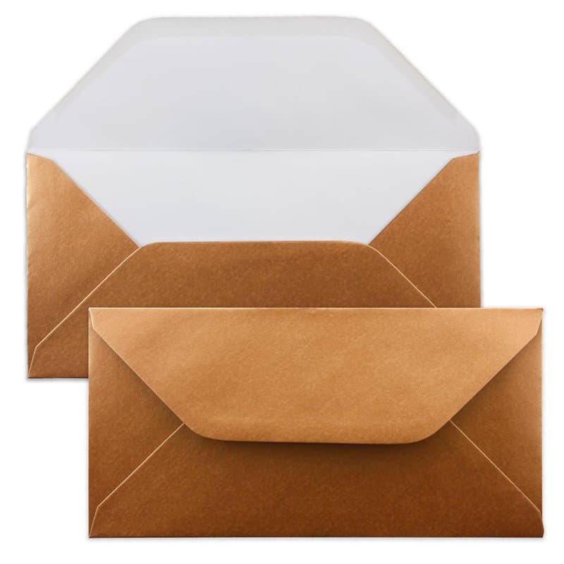 Neuser FarbenFroh Enveloppes DIN Long 220 x 110 mm, à patte gommée 25 Umschläge Metallic Kupfer