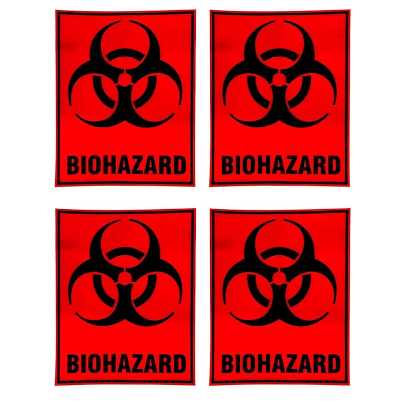 Esplanade Intérieur/extérieur (lot de 4) 12,7 x 10,2 cm Biohazard Biological Hazard Danger de sécurité Panneau d'avertissement é
