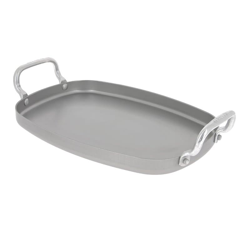 De Buyer - Plancha lisse rectangulaire en tôle d'acier MINERAL B - 38 x 26 cm - Fabriquée en France, Sans PFAS, Anti Adhérence N