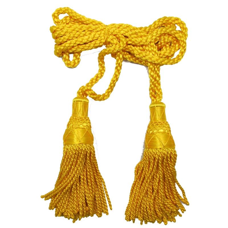 Cordon Bugle de cérémonie Stewart Bugle pour bandes de marche en soie jaune