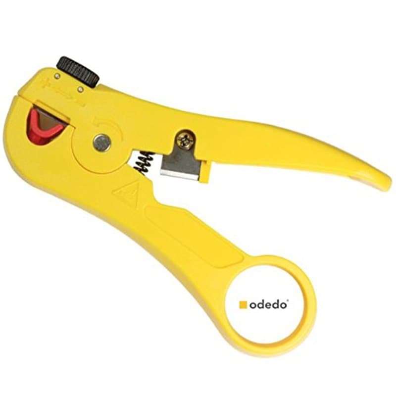 Pince à dénuder odedo avec coupe-câble pour câble réseau, câble Ethernet, câble d'antenne coaxial, pince à dénuder avec coupe-fi