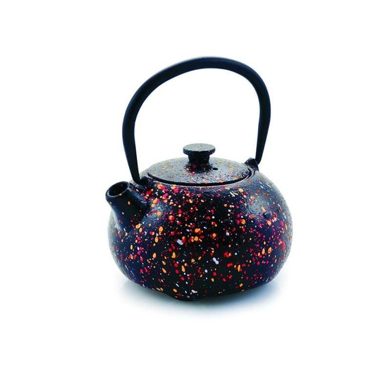 Ibili - Théière en Fonte Graffiti, 0,35 Litre, Intérieur Émaillé, Compatible avec les Plaques à Induction, Noir