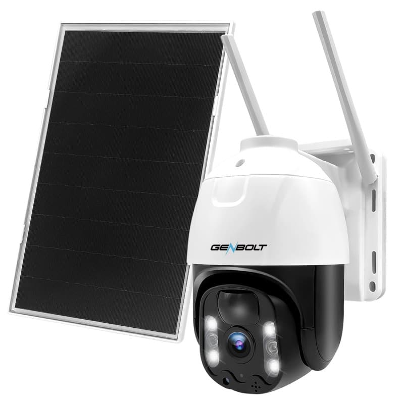 GENBOLT 2K 3G/4G LTE Caméra Solaire Extérieure avec 8W Panneau Solaire 15600mAh Batterie, 3MP Caméra Surveillance sans Fil avec