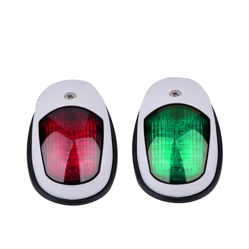 OurLeeme Feux de Navigation pour Bateau, 2 pièces 12V Vert et Rouge Marine Yacht LED Lumière Voile Lumière d'arc Latérale de Por