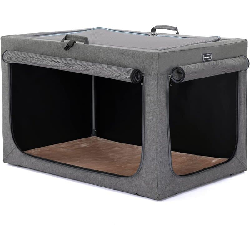 Petsfit Cage Portable pour Chien avec Tapis épais, Caisse de Transport pour Chien Manchon en Tissu réglable, Portes en Maille Re