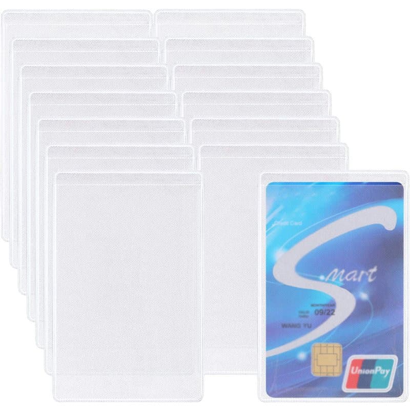 100 Pièces Titulaire de la Carte de Crédit Id Transparent en Plastique Verticale Manchons de Cartes de Visite Protecteur d'Ident