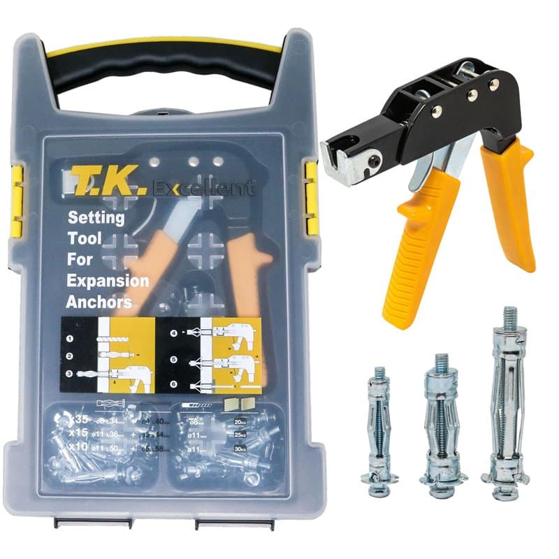 T.K.Excellent Kit pince et 60 chevilles en métal à expansion.
