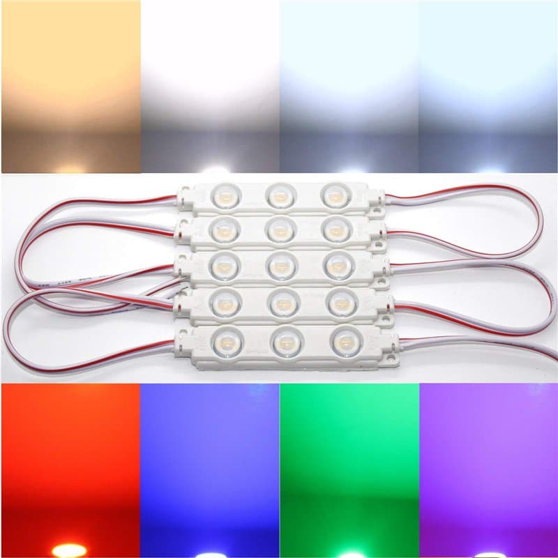 LED-Mafia Lot de 50 modules d'injection 1,5 W SMD LED IP65 Éclairage publicitaire Vitrines (blanc froid 10000-12000 K)