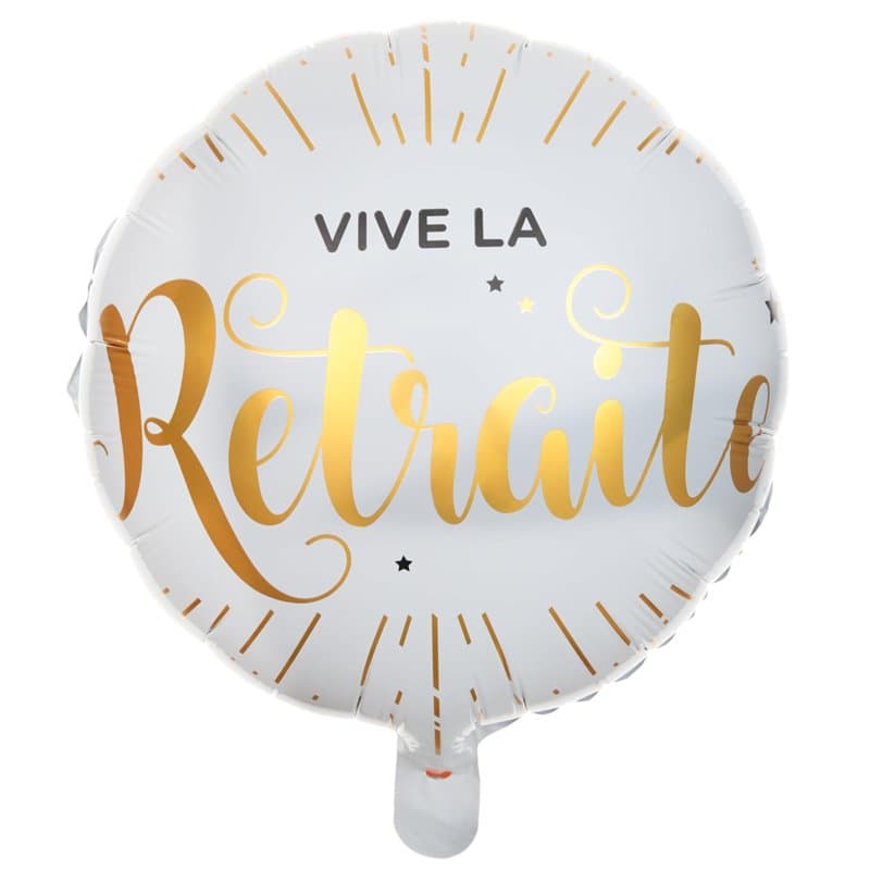 SANTEX 6239-1, Sachet de 1 Ballon Alu 35 cm Vive la Retraite