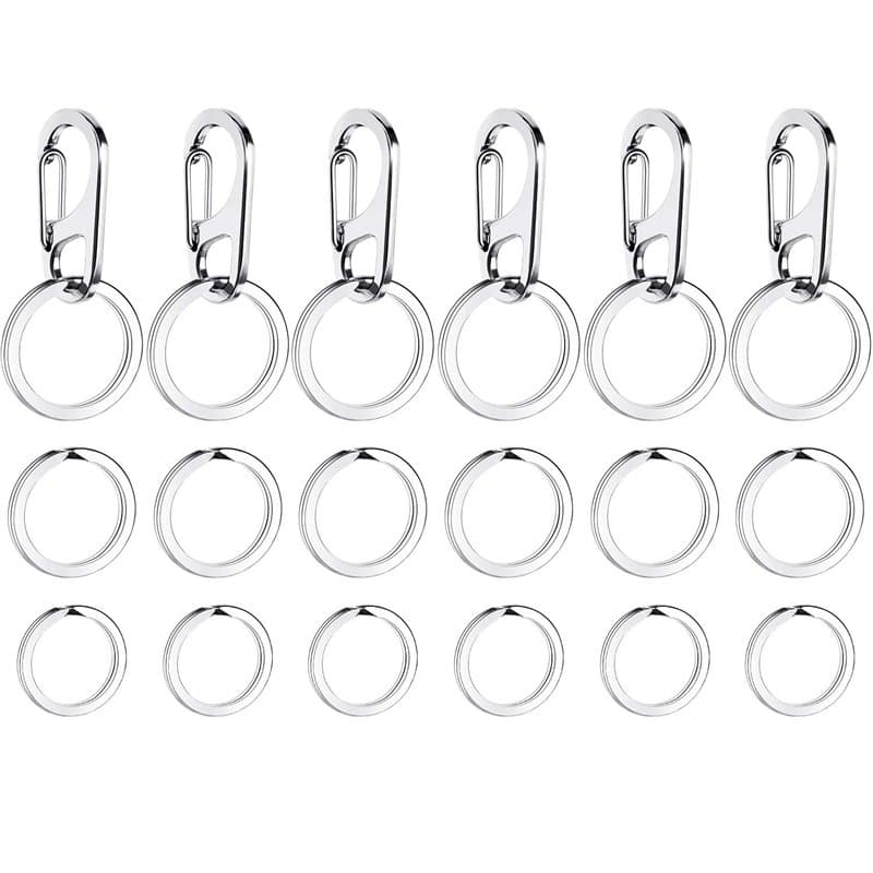 Boao 6 Pièces Clips de Médaillons de Chiens Clips de Médaillons d'Identification pour Animaux de Compagnie avec 18 Anneaux Durab