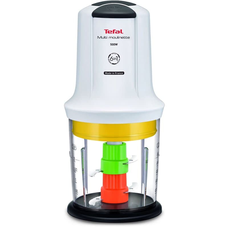 Tefal MQ7231 Hachoir électrique 0,5 l Noir, transparent, blanc 500 W – Hachoir électrique d'aliments (0,5 l, 0,3 kg, France, Noi