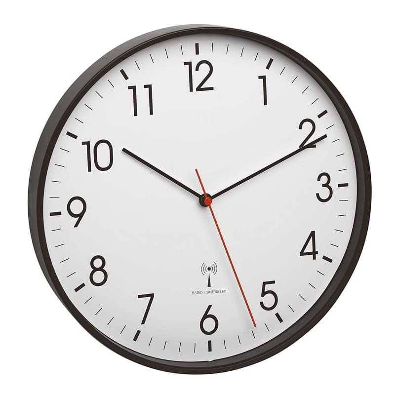 TFA Dostmann Horloge Murale analogique Radio-pilotée, 60.3537.01, avec Cadre métallique, Mouvement Silencieux, avec trotteuse, N