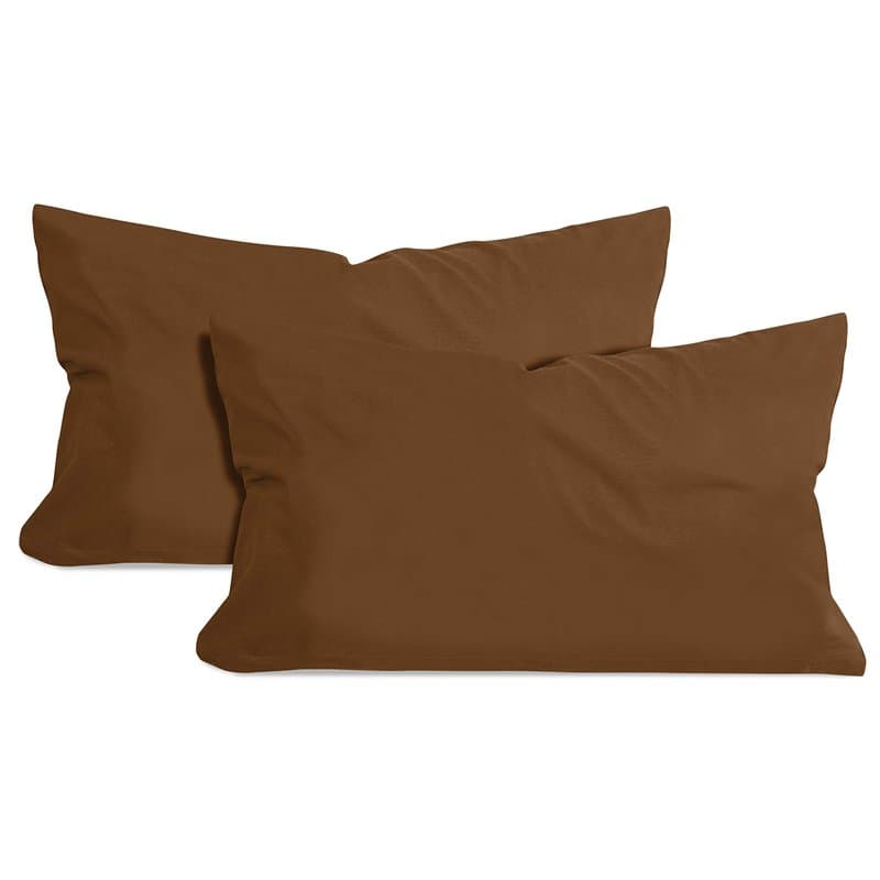 npluseins 1331.1812 Lot de 2 Housses de Coussin en Coton, Chocolat, ca. 40 x 60 cm