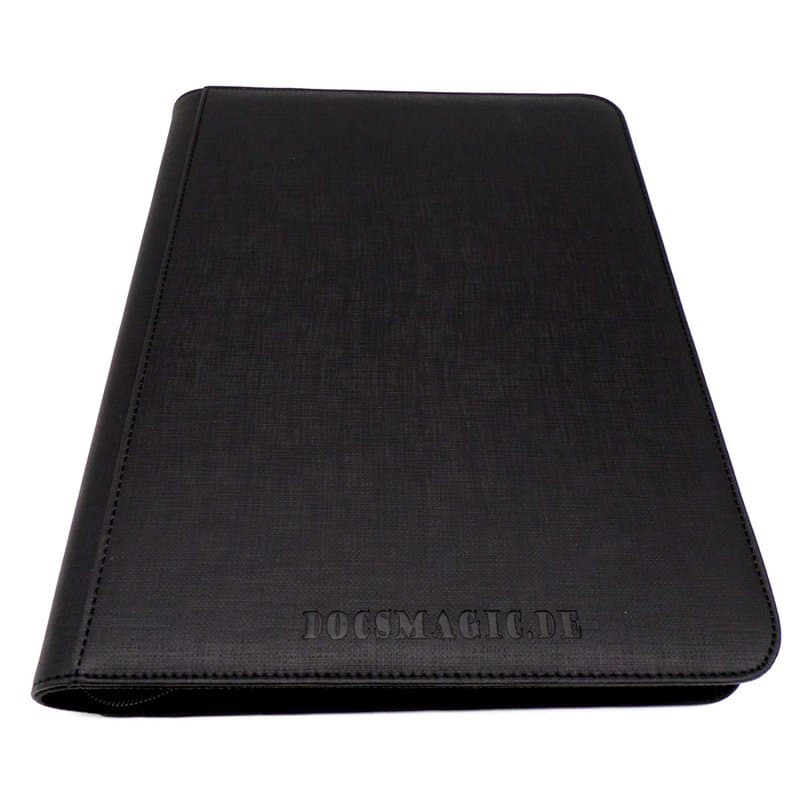 docsmagic.de 3-Ring Premium Zip-Album Black - Classeur pour Jeu de Cartes Fermeture éclair Kartenalbum Noir - PKM - YGO - MTG