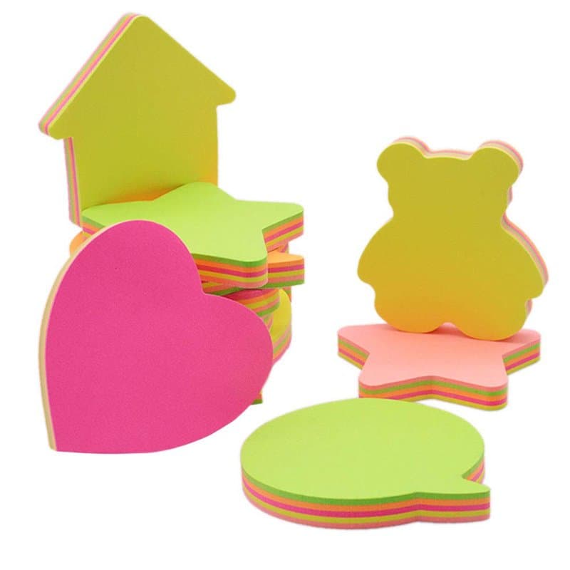 Notes autocollantes, pense-bête amovible autocollant auto-adhésif de couleur vive-Per Pack 8 formes différentes à l'intérieur-10