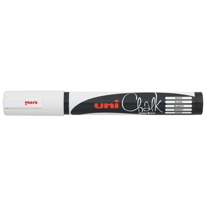 uni-ball Marqueur craie Chalk 5M, pointe conique 1,8-2,5 mm, blanc